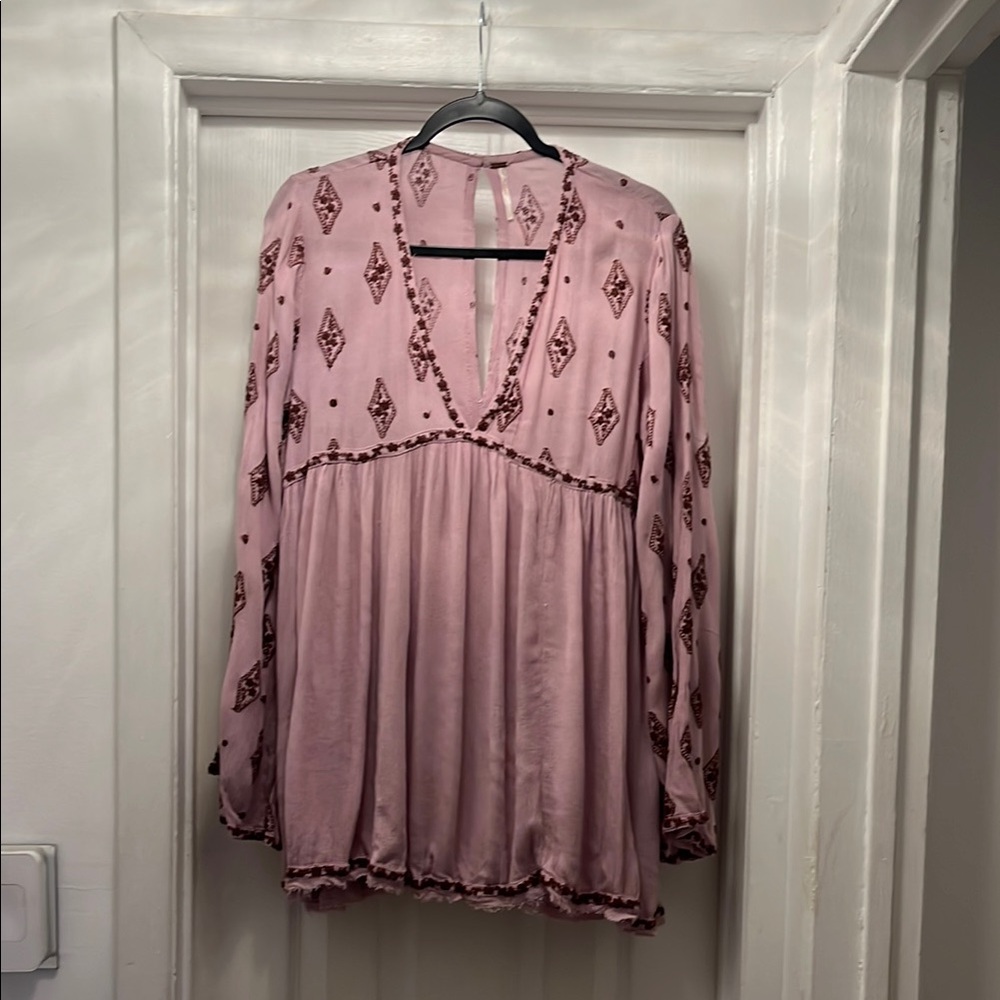 Free People Pink Patterned Dress or Shirt